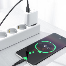 Kabel tråd för USB-telefon - USB-C 3a 1.2m Vit