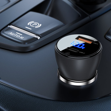 Auto nabíječka 63w 12V USB-C USB SFCP černá