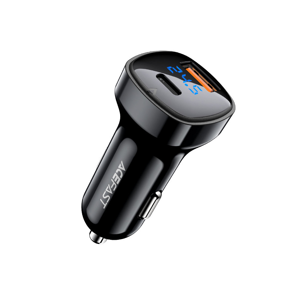Carregador de carro 66W USB-C USB POWER ENTREGA QC 4.0 FCP Preto