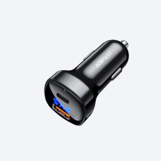 Auto-oplader 66W USB-C USB POWER LEVERING QC 4.0 FCP BLACK