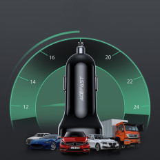 Nabíječka automobilů 66W USB-C USB napájení QC 4.0 FCP černá