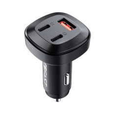 Auto-oplader 66W 2x USB-C USB POWER LEVERING QC 4.0 BLACK