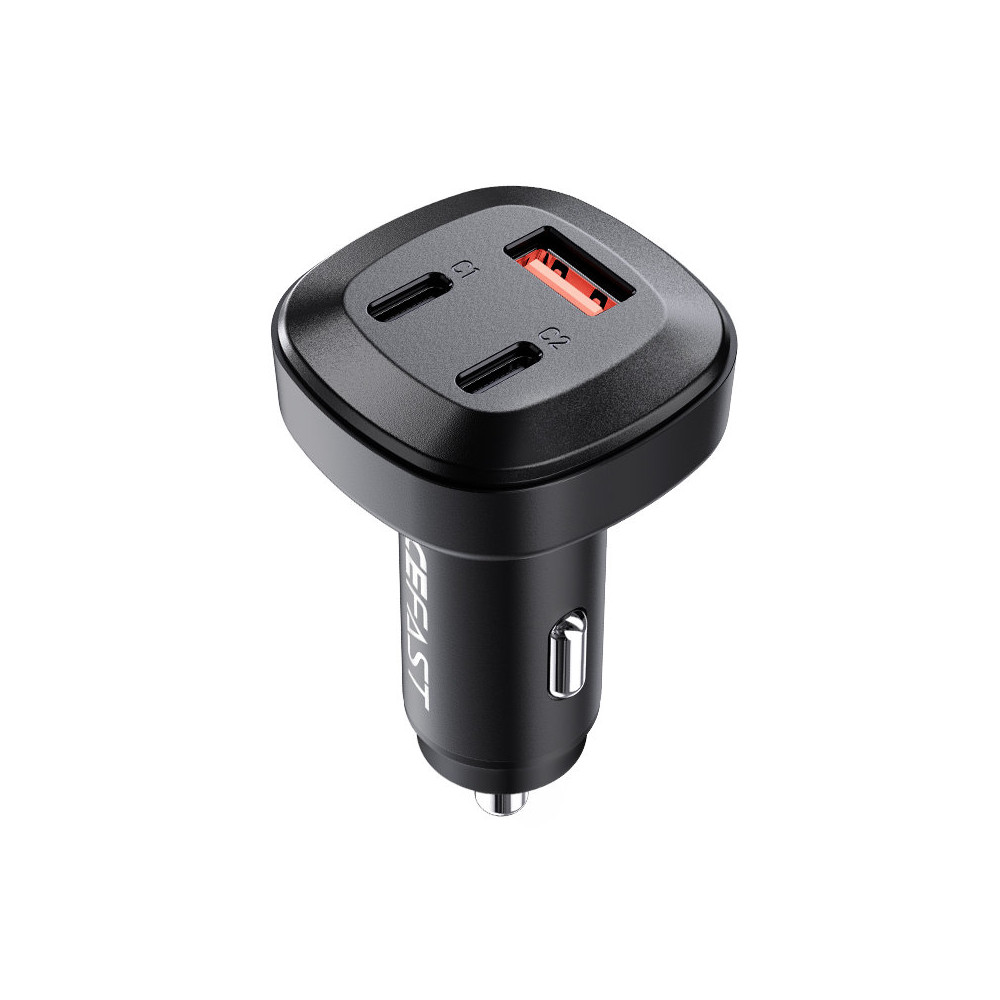 Φορτιστής αυτοκινήτου 66W 2x USB-C USB Παράδοση ισχύος QC 4.0 Μαύρο