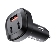 Auto punjač 66W 2x USB-C USB isporuka napajanja QC 4.0 crno