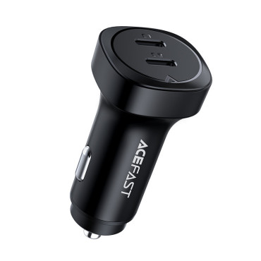 Billaddare 72W 2x USB-C Power Delivery QC 3.0 Svart