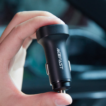 Car Charger 72W 2x USB-C Power Dostava QC 3.0 Črna