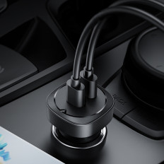 Auto Nabíjačka 72W 2x USB-C Power Dodanie QC 3.0 Čierna