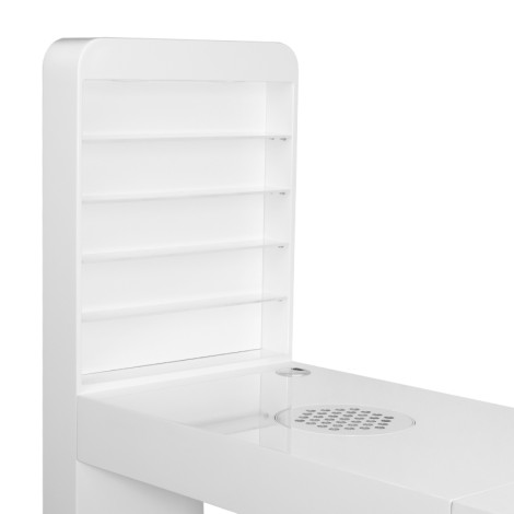 Cosmetic desk 310 hvid højre — fra siden
