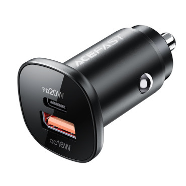 Carregador de carro 38W USB-C USB POWER ENTREGA QC 3.0 Preto