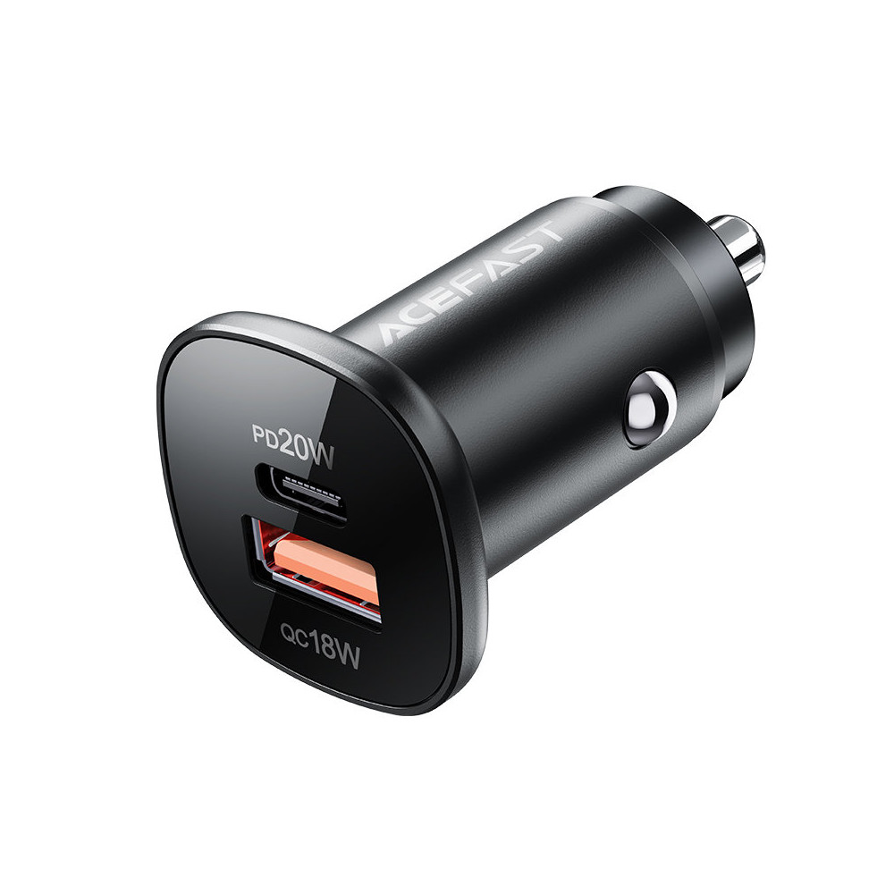 Carregador de carro 38W USB-C USB POWER ENTREGA QC 3.0 Preto