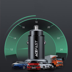 Nabíječka automobilů 38W USB-C USB napájení QC 3.0 černá