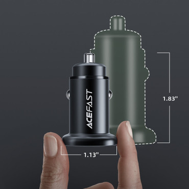Carregador de carro 38W USB-C USB POWER ENTREGA QC 3.0 Preto
