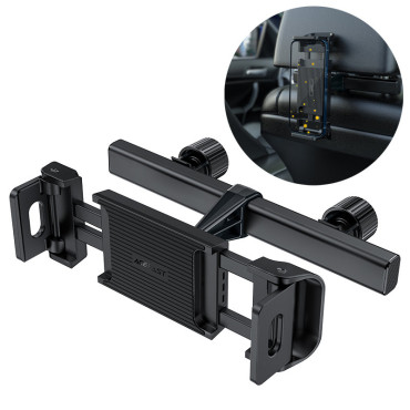 Suporte de encosto de carro para telefone e tablet 135-230mm largura preta