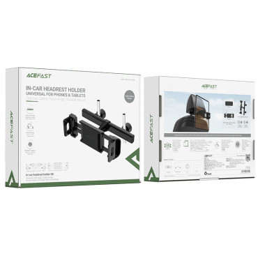 Suporte de encosto de carro para telefone e tablet 135-230mm largura preta