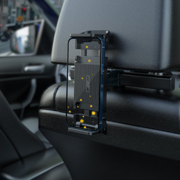 Suporte de encosto de carro para telefone e tablet 135-230mm largura preta