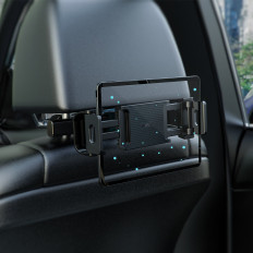 Suporte de encosto de carro para telefone e tablet 135-230mm largura preta