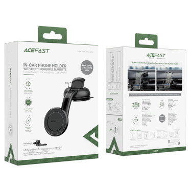 Suporte magnético do carro para telefone no cockpit e verificador de ventilação preto
