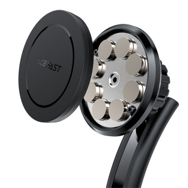 Suporte magnético do carro para telefone no cockpit e verificador de ventilação preto