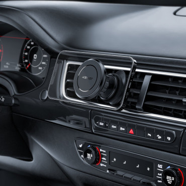 Suporte magnético do carro para telefone no cockpit e verificador de ventilação preto