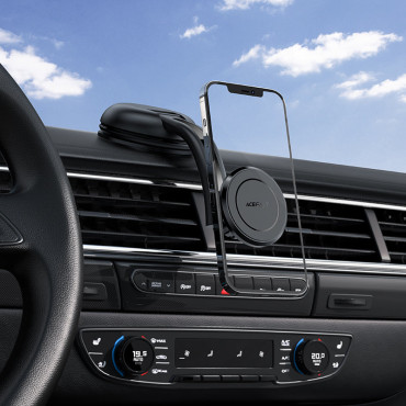 Suporte magnético do carro para telefone no cockpit e verificador de ventilação preto