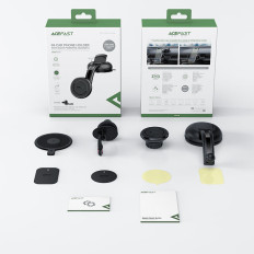 Suporte magnético do carro para telefone no cockpit e verificador de ventilação preto