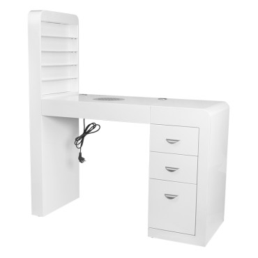 Kosmetiskt skrivbord 310 vitt höger — framsida