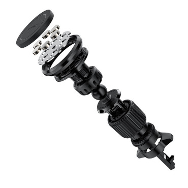 Punho de carro magnético para um telefone de ventilação preto