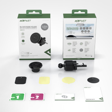Magnetische autohandvat voor een zwarte ventilatie-telefoon
