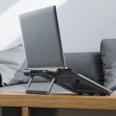 8N1 notebook stojan + multifunkčný rozbočovač USB-C TF SD HDMI 4K RJ45 100W GRAY