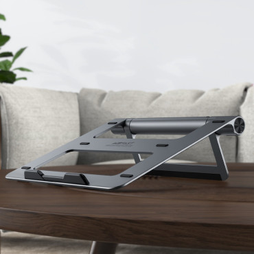 8in1 Stand Laptop + Hub multi-função USB-C TF SD HDMI 4K RJ45 100W Cinza