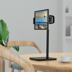 Teleskopický stôl stojan telefónne a tabletová rukoväť 135-230mm Šírka čierna