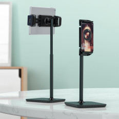 Teleskopisk skrivbordstelefon och tabletthandtag 135-230mm Bredd svart