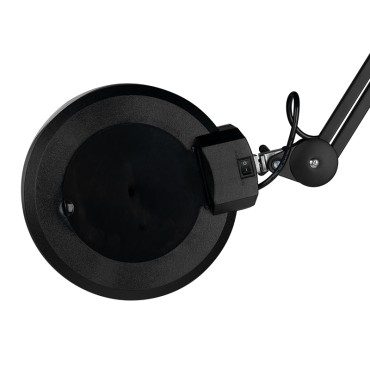Lámpara lupa LED S5 con trípode negro — vista superior