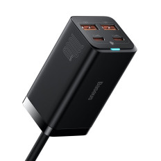 Rápido Universal Gan 2x USB-C 2X USB 100W QC 4,0+ Capítulo Preto AFC