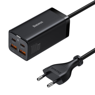 Rýchly universal GAN 2X USB-C 2X USB 100W QC 4.0+ AFC Čierna kapitola