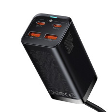 Rápido Universal Gan 2x USB-C 2X USB 100W QC 4,0+ Capítulo Preto AFC