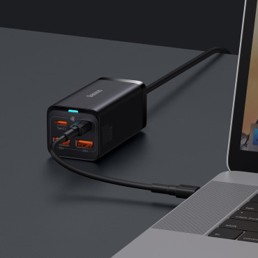 Rýchly universal GAN 2X USB-C 2X USB 100W QC 4.0+ AFC Čierna kapitola