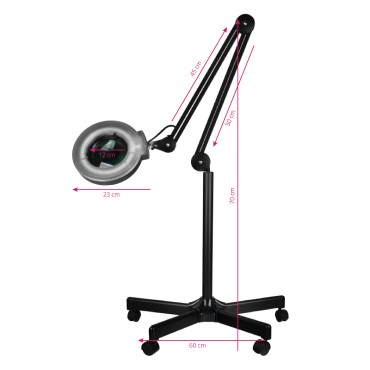 ACTIVESHOP S5 LED nagyító lámpa fekete állványon