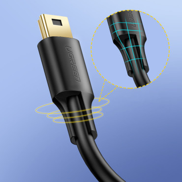K USB USB-kabel - mini USB 5-pin USB verguld 0.5m zwart