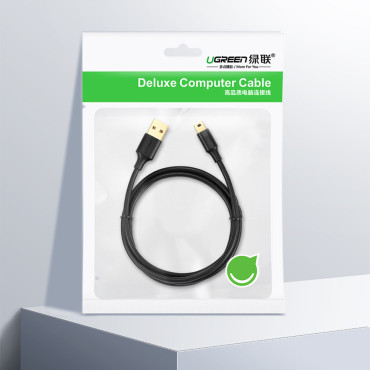K USB USB-kabel - mini USB 5-pin USB verguld 0.5m zwart
