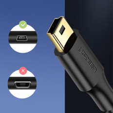 Kaapeli USB-kaapeli - Mini USB 5-nastainen kullattu 0.5m musta