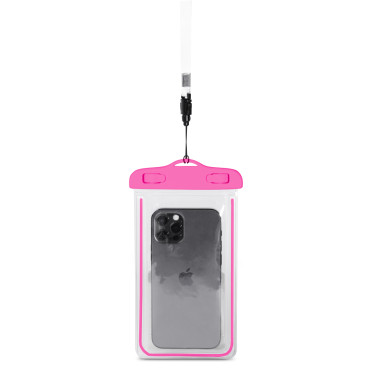 Caso impermeável para telefone PVC com uma colheres ao ar livre - rosa