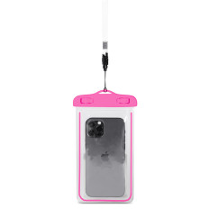Caso impermeável para telefone PVC com uma colheres ao ar livre - rosa