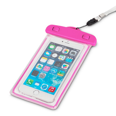Caso impermeável para telefone PVC com uma colheres ao ar livre - rosa
