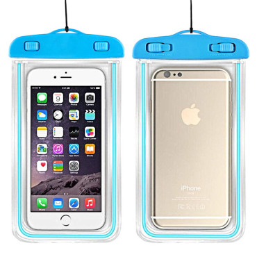 Cas imperméable pour téléphone PVC avec une laisse en plein air - rose