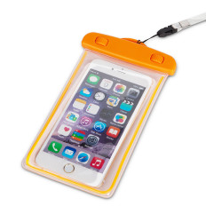Étui imperméable pour téléphone PVC avec une laisse en plein air - orange