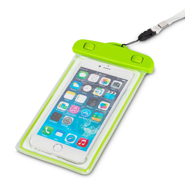 Étui imperméable pour téléphone PVC avec une laisse en plein air - vert