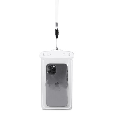 Étui imperméable pour téléphone en PVC avec extérieur - blanc