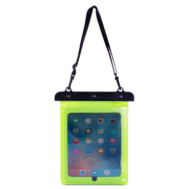 Étui imperméable sur tablette PVC avec bracelet extérieur réglable - vert