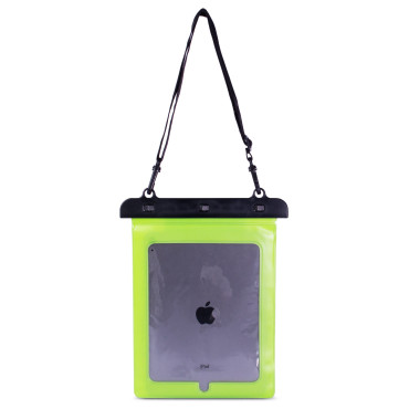 Funda impermeable en la tableta PVC con correa al aire libre ajustable - verde